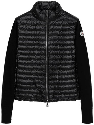 Black Knit Mix Goose Down Jacket 9B00024 M1131 999 00532 - MONCLER - BALAAN 1