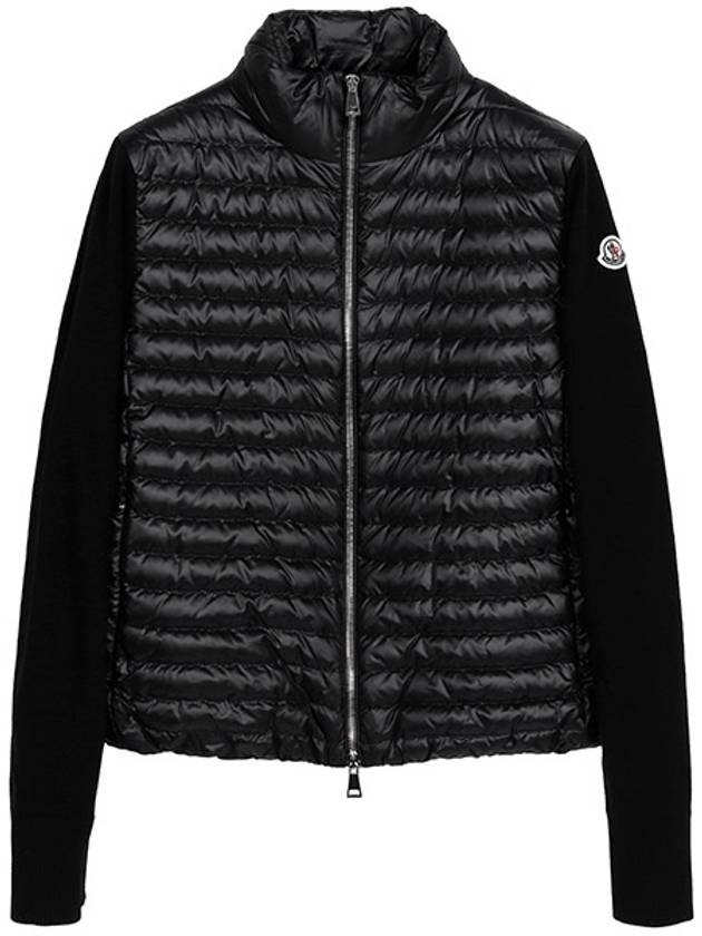 Black Knit Mix Goose Down Jacket 9B00024 M1131 999 00532 - MONCLER - BALAAN 1