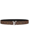 Men's LV Initiales Reversible Monogram Leather Belt Black Brown - LOUIS VUITTON - BALAAN 1