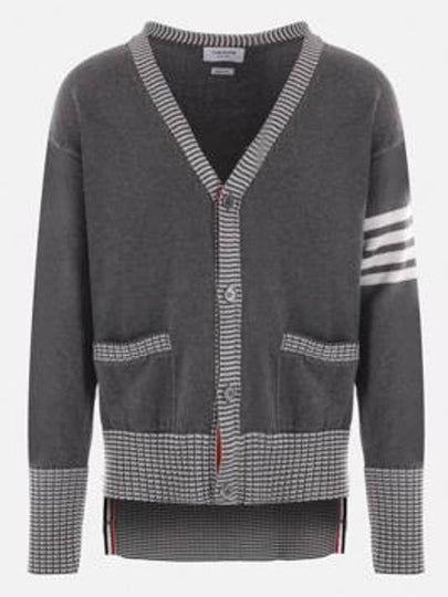 Hector Intarsia Cotton Cardigan Grey - THOM BROWNE - BALAAN 2