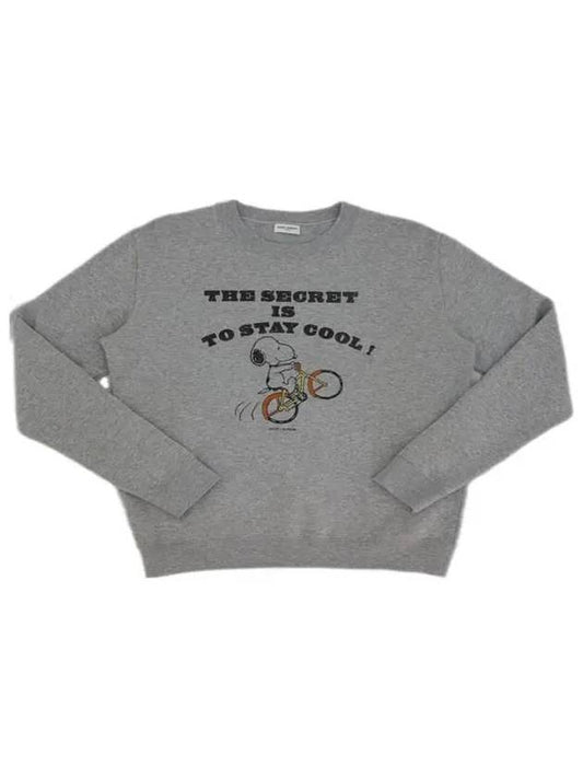 Men's Snoopy SNOOPY Sweatshirt Gray - SAINT LAURENT - BALAAN.