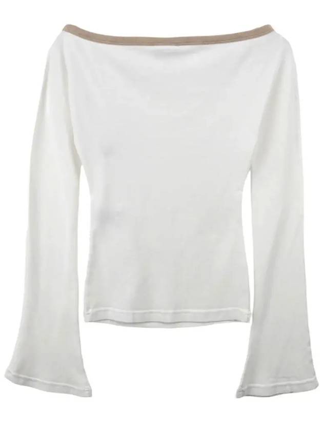 Off-Shoulder Long Sleeve T-Shirt White - COURREGES - BALAAN 3