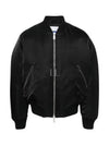 Embroidered Logo Padded Bomber Jacket Black - OFF WHITE - BALAAN 2