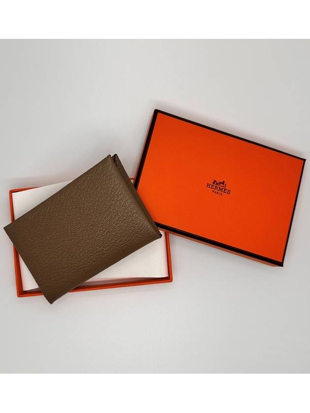 Calvi Card Wallet Brown - HERMES - BALAAN 3