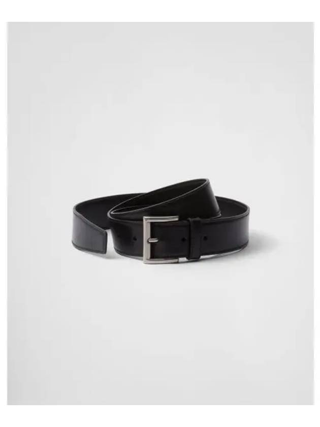 Leather Belt Black Black - PRADA - BALAAN 2