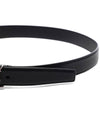 Square Buckle Monogram Leather Belt Black - SAINT LAURENT - BALAAN 6