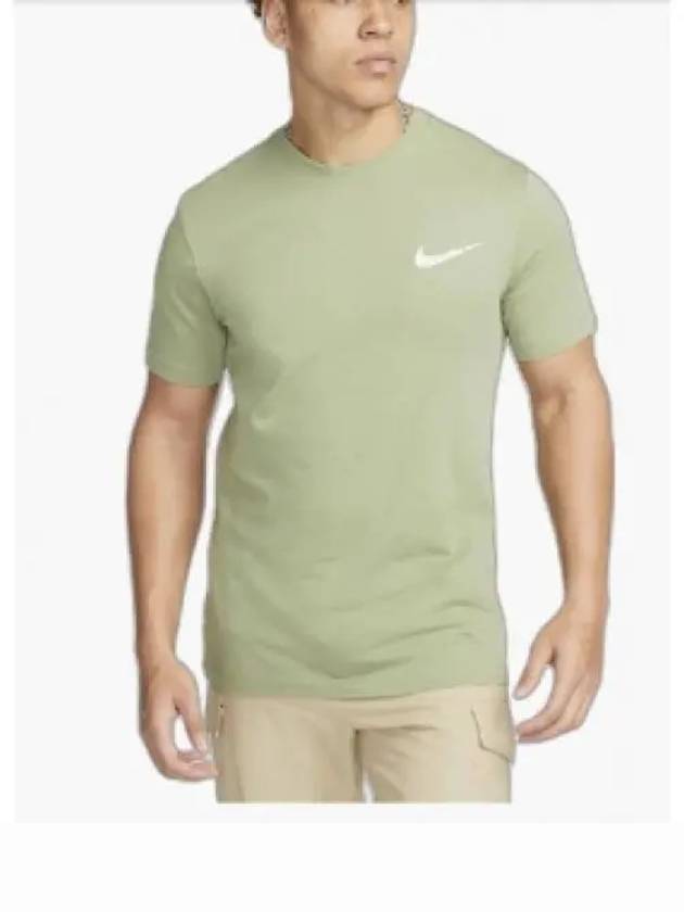 Men's NSW Club Swoosh Print Sport Short Sleeve T-Shirt Green - NIKE - BALAAN 2