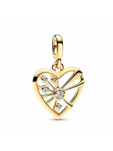 Heart Rays Medallion Bracelet Charm Gold - PANDORA - BALAAN 1