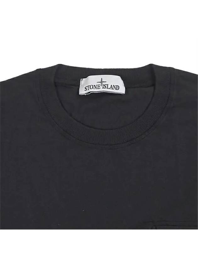 Fissato Treatment Organic Cotton Short Sleeve T-Shirt Black - STONE ISLAND - BALAAN 4