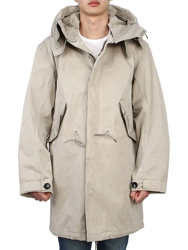 Hooded Long Parka Jacket Beige - TEN C - BALAAN 5