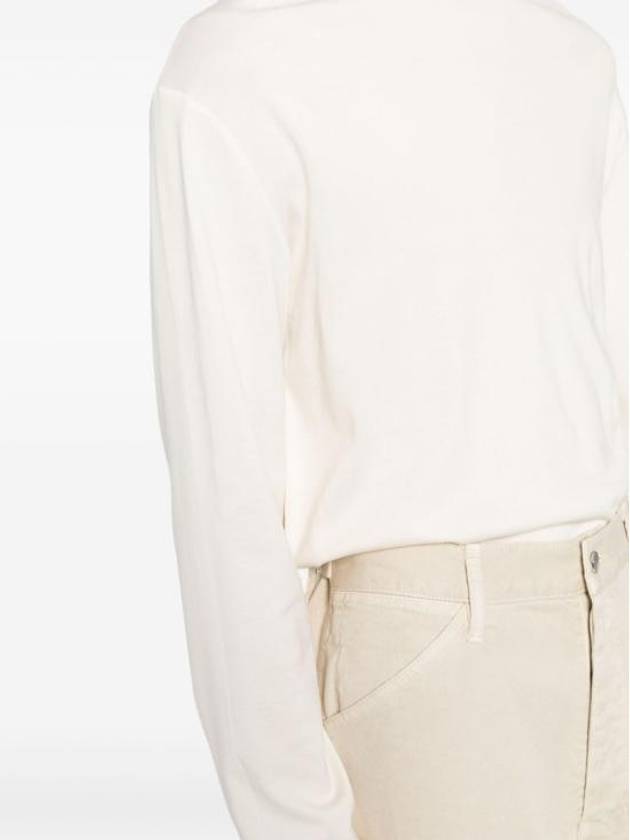 Cotton Long Sleeve Turtleneck Cream - LEMAIRE - BALAAN 3