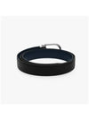 Metal Buckle Reversible Leather Belt Black Blue - MONTBLANC - BALAAN 6