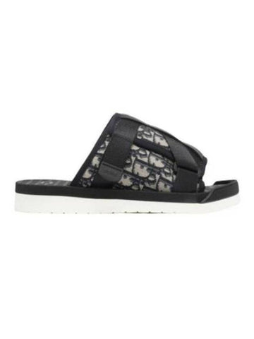 Oblique Jacquard Alpha Sandals Black Beige - DIOR - BALAAN 1