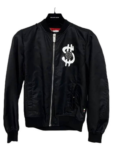 Dollar Print Zip-up Bomber Jacket Black - PHILIPP PLEIN - BALAAN 1