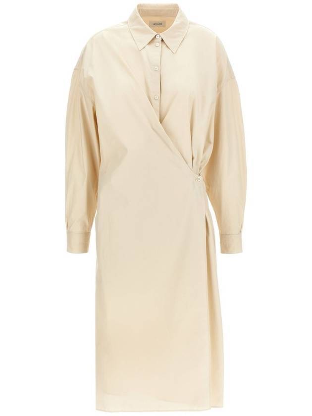 Straight Collar Twisted Long Dress Cream - LEMAIRE - BALAAN 2