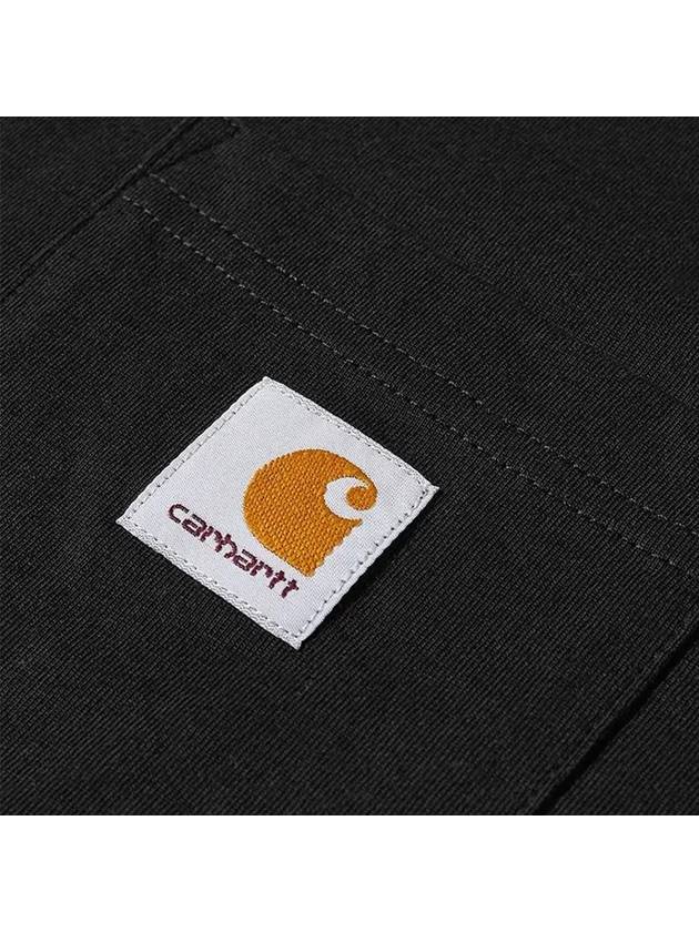 24SS Logo Patch Pocket TShirt Black I030434 89XX - CARHARTT - BALAAN 4