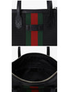 Stripe Canvas Tote Bag Black - GUCCI - BALAAN 4