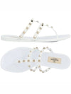 Rockstud Flat Rubber Flip Flops White - VALENTINO - BALAAN 2