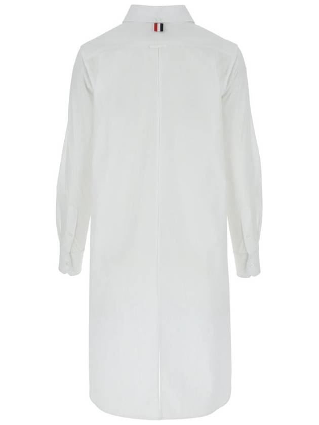 Heavy Poplin Openback Twisted Shirt White - THOM BROWNE - BALAAN 3