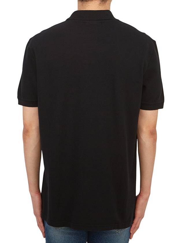 Fox Head Patch Cotton Polo Shirt Black - MAISON KITSUNE - BALAAN 4