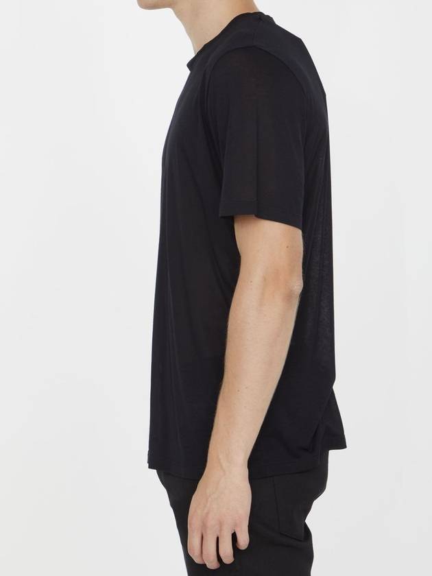 Basic Short Sleeve T-Shirt Black - SAINT LAURENT - BALAAN 4