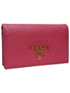 Women s 1MC122 Gold Saffiano Pink Card Case Wallet - PRADA - BALAAN 2