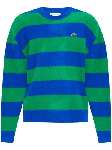 Men's Relaxed Fit Fuzzy Sweater Blue Green - LACOSTE - BALAAN 1