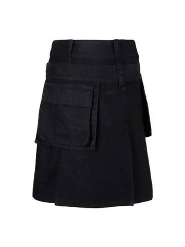 Belt Bag Layered Midi Skirt Black - CERRIC - BALAAN 1