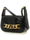 V Logo Chain Metal Cross Bag Black - VALENTINO - BALAAN 3