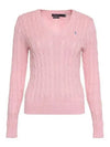 Women's Embroidered Logo Knit Top Pink - POLO RALPH LAUREN - BALAAN 2