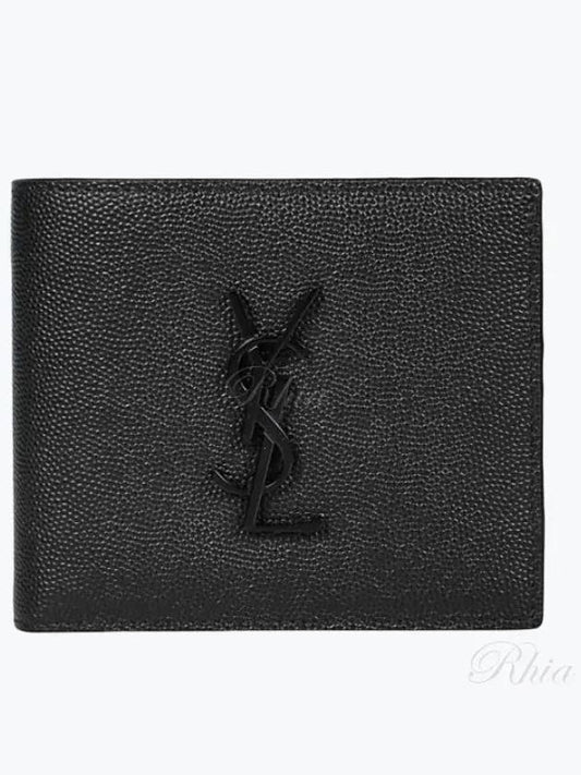 Cassandre  Leather Half Wallet Black - SAINT LAURENT - BALAAN 2