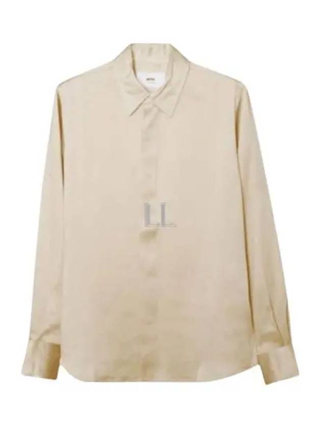 Classic Silk Long Sleeve Shirt Vanilla - AMI - BALAAN 2