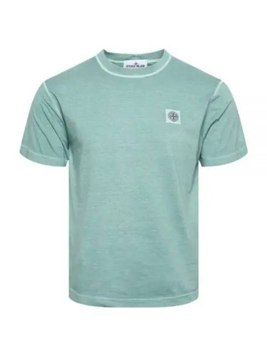 Organic Cotton Short Sleeve T-Shirt Light Green - STONE ISLAND - BALAAN 1