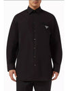 Cotton Long Sleeve Shirt Black - PRADA - BALAAN 2