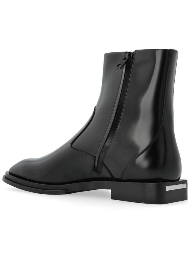 Logo Plaque Zip-Up Ankle Boots Black - ALEXANDER MCQUEEN - BALAAN 6