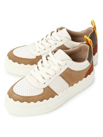 Lauren Leather Sneakers Brown White - CHLOE - BALAAN 1