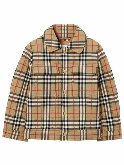 Kids Vintage Check Quilted Jacket Beige - BURBERRY - BALAAN 2