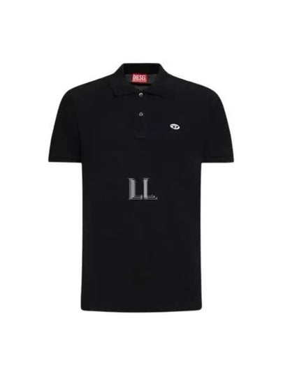 Slim Fit Organic Cotton Polo Shirt Black - DIESEL - BALAAN 2