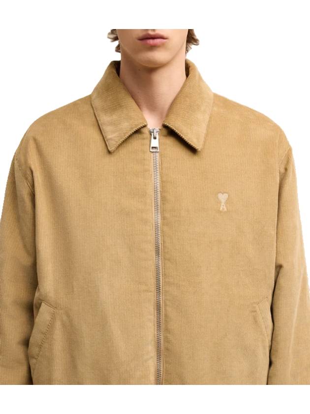 De Coeur Corduroy Bomber Jacket Sand - AMI - BALAAN 5