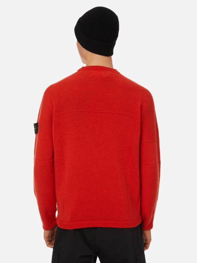 Crew Neck Wool Knit Top Red - STONE ISLAND - BALAAN 4