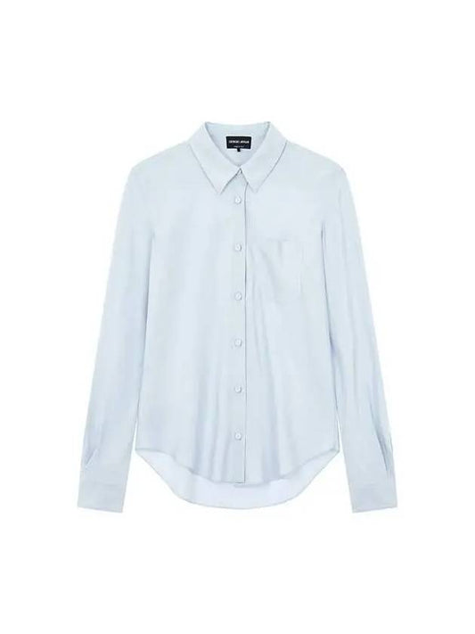 Women s Soft Silk Bias Shirt Light Blue - GIORGIO ARMANI - BALAAN 1