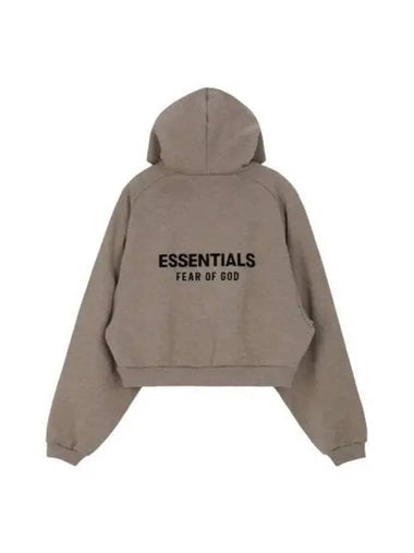 FEAR OF GOD ESSENTIALS Essential Fleece Crop Hoodie Heather Gray - FEAR OF GOD ESSENTIALS - BALAAN 1