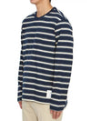 Stripe Jersey Oversized Long Sleeve T-Shirt Navy - THOM BROWNE - BALAAN 4