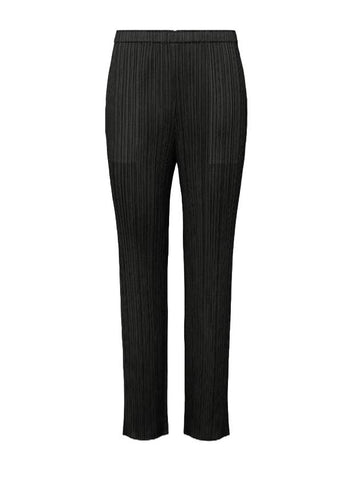 Pleated Basic Straight Pants Black - ISSEY MIYAKE - BALAAN 1