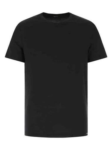 Cotton Modal Crew Neck Short Sleeve T-Shirt Black - TOM FORD - BALAAN 1