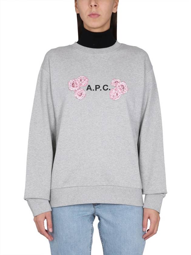 Flower Logo Sweatshirt Gray - A.P.C. - BALAAN 2