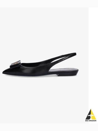 Women's Anais Patent Logo Slingback Flats Black - SAINT LAURENT - BALAAN 2