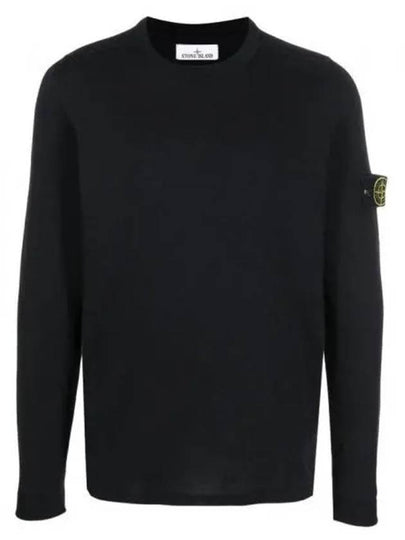 Wappen Patch Crew Neck Cotton Knit Top Black - STONE ISLAND - BALAAN 2