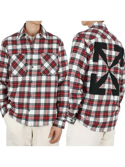 All-Over Flannel Check Long-Sleeved Shirt Red - OFF WHITE - BALAAN 2