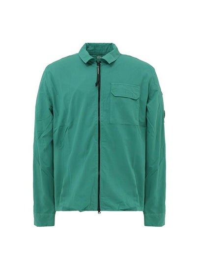 Lens Wappen Gabardine Shirt Zip-up Jacket Green - CP COMPANY - BALAAN 2